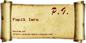 Papik Imre névjegykártya