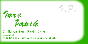 imre papik business card